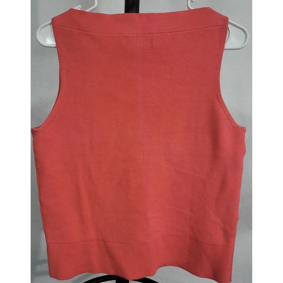 Banana Republic Tops - Banana Republic Coral Ribbed Knit Sleeveless Boat Neck Top Medium